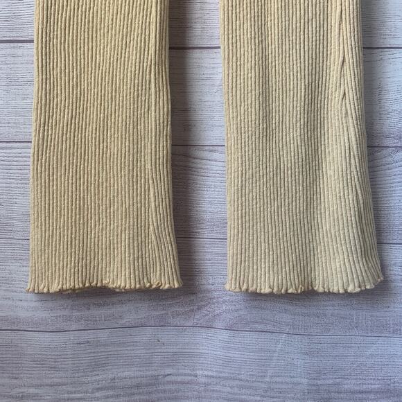 Billabong Yellow Ribbed Knit Pants High Waisted Drawstring Size Large - Picture 8 of 16